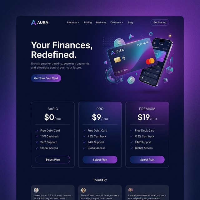 FinTech landing page